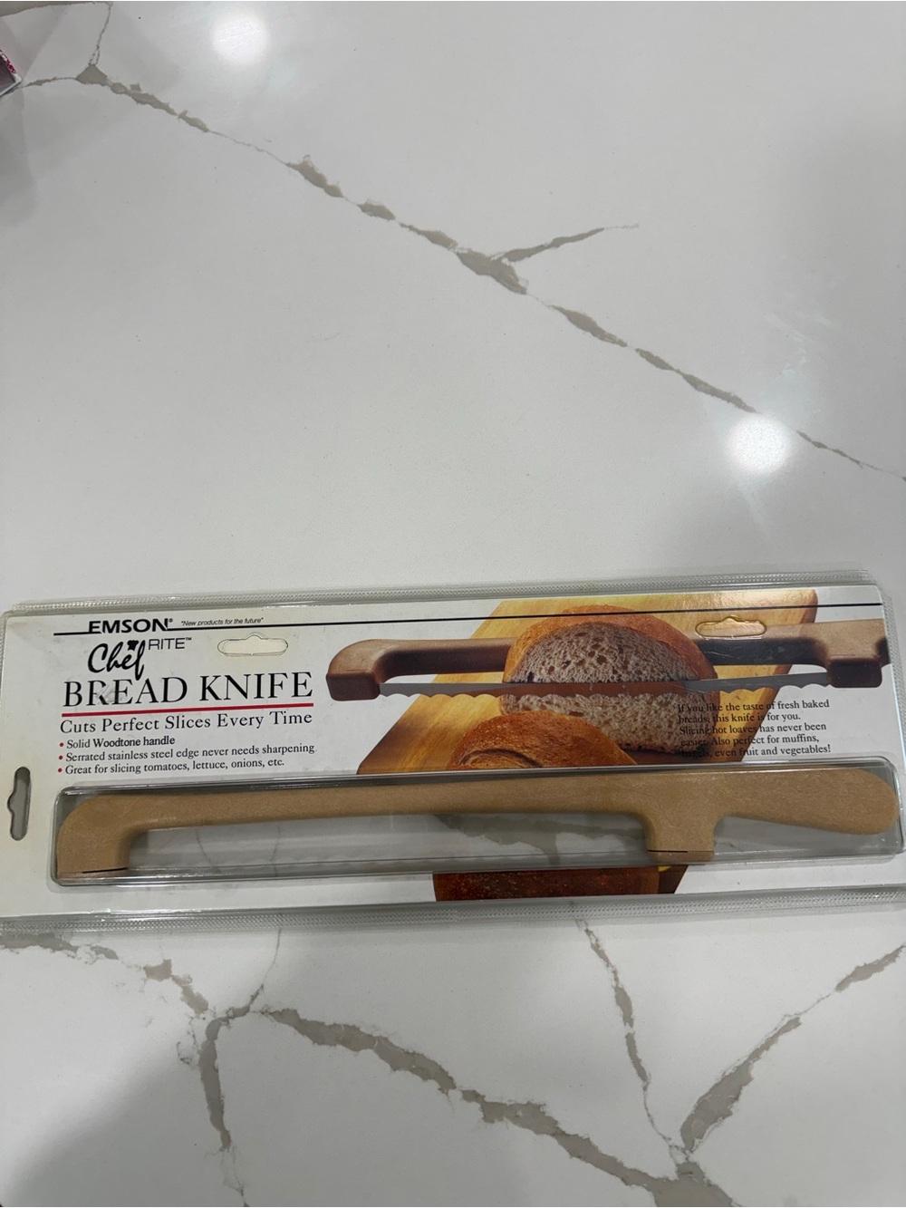 ChefRite Tan Bread Knife with Woodtone Handle